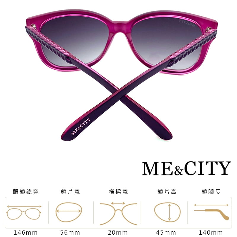 【ME&CITY】 歐美簡約麻花紋路太陽眼鏡 抗UV (ME 120002 H231) 7