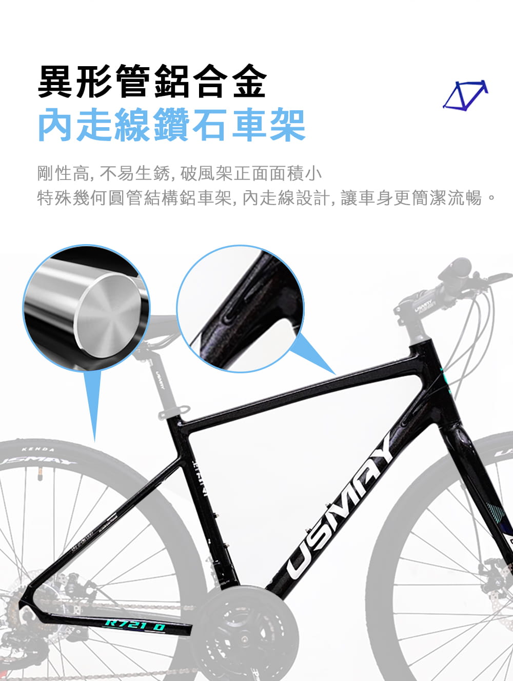 SPORTONE U8 PLUS 700C21速 SHIMANO變速煞變合一鋁合金平把公路車 6