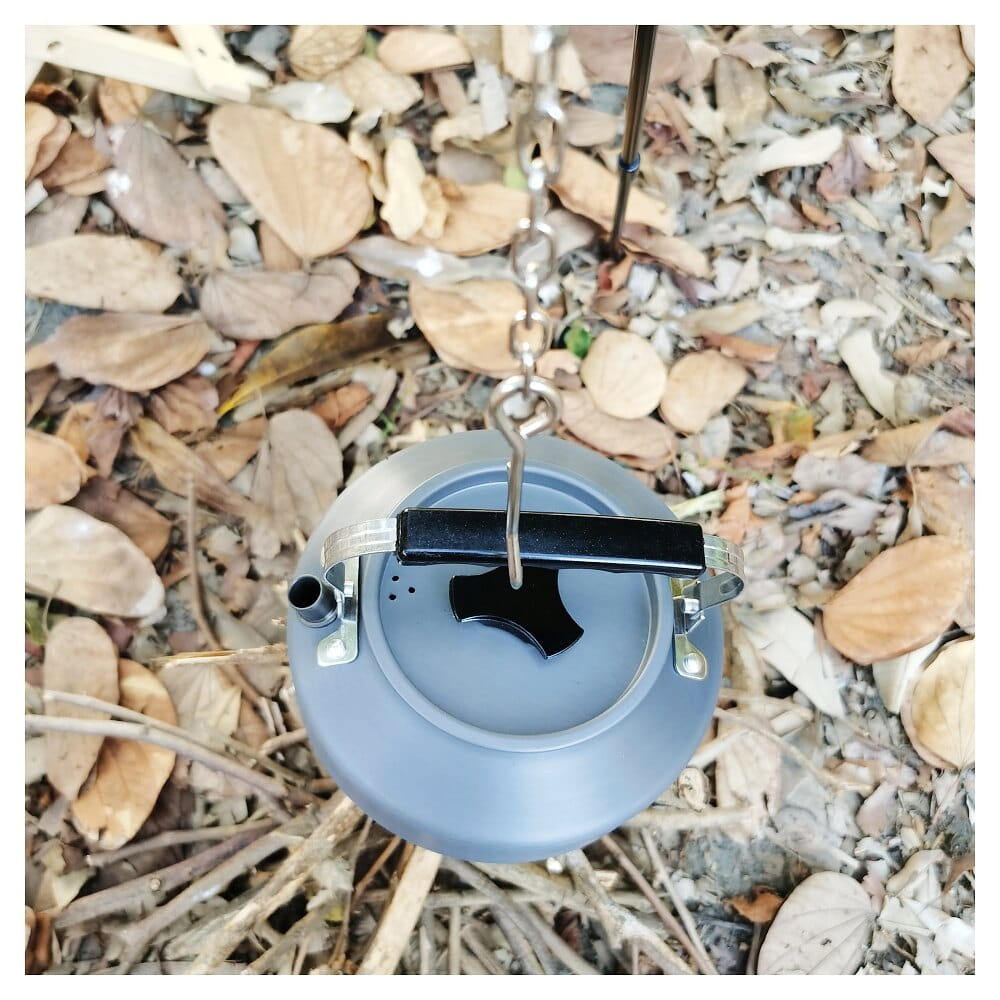 野外茶壺野營鋁合金1.1L咖啡壺便攜開水壺 1