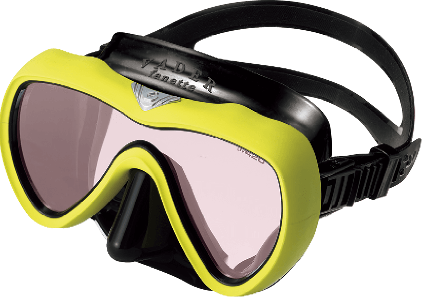 GULL VADER Fanette Mask UV420AR 日製頂級矽膠潛水面鏡 黑矽膠/膠膜黃 0