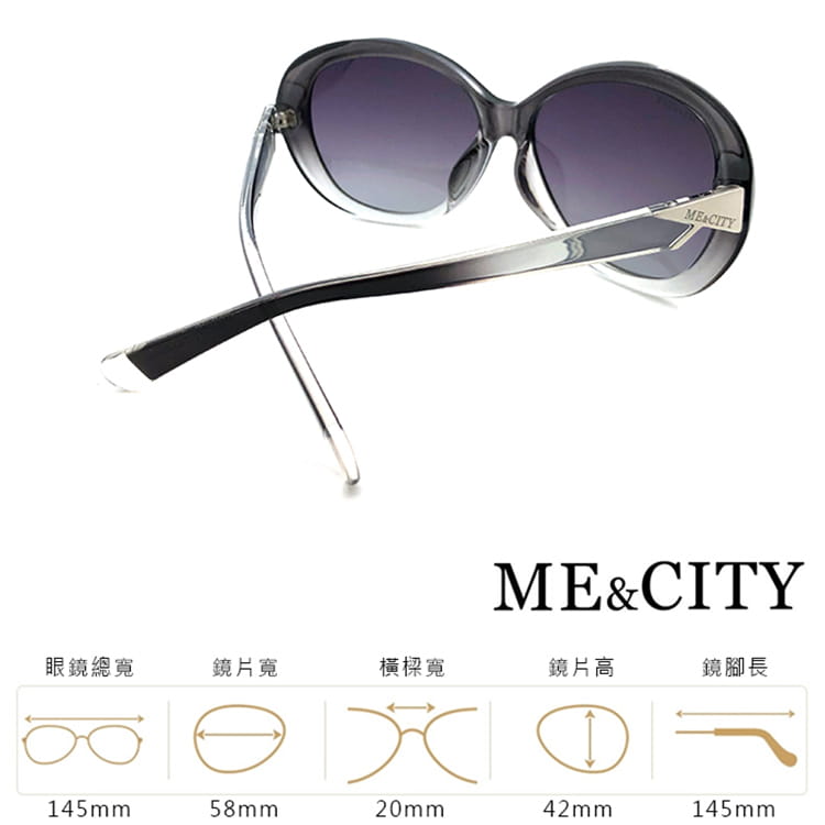 【ME&CITY】 永恆的印記歐美偏光太陽眼鏡 抗UV (ME 22000 C01) 10
