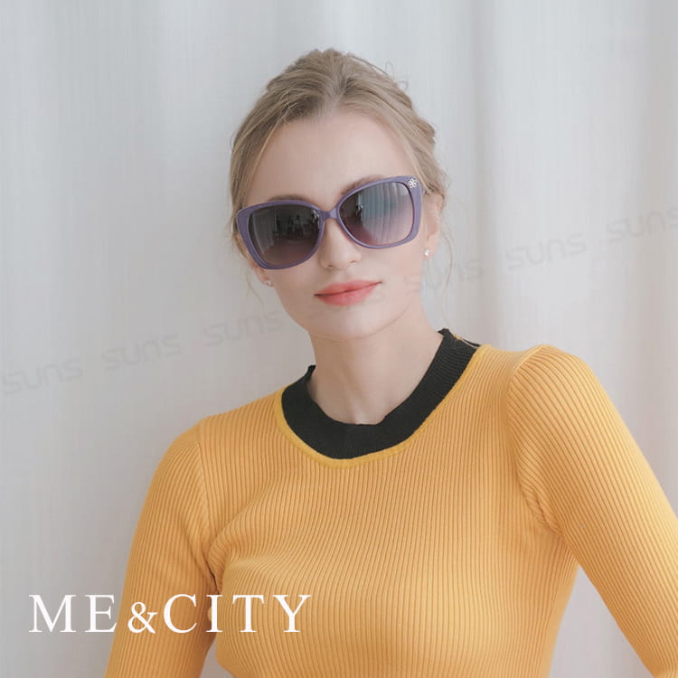 【ME&CITY】 歐美曼妙女伶鑲花太陽眼鏡 抗UV (ME 120020 H232) 1