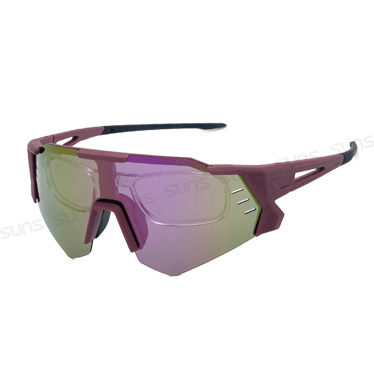 【suns】運動偏光太陽眼鏡 含內視鏡 紫框紫水銀 REVO電鍍 抗UV400 9