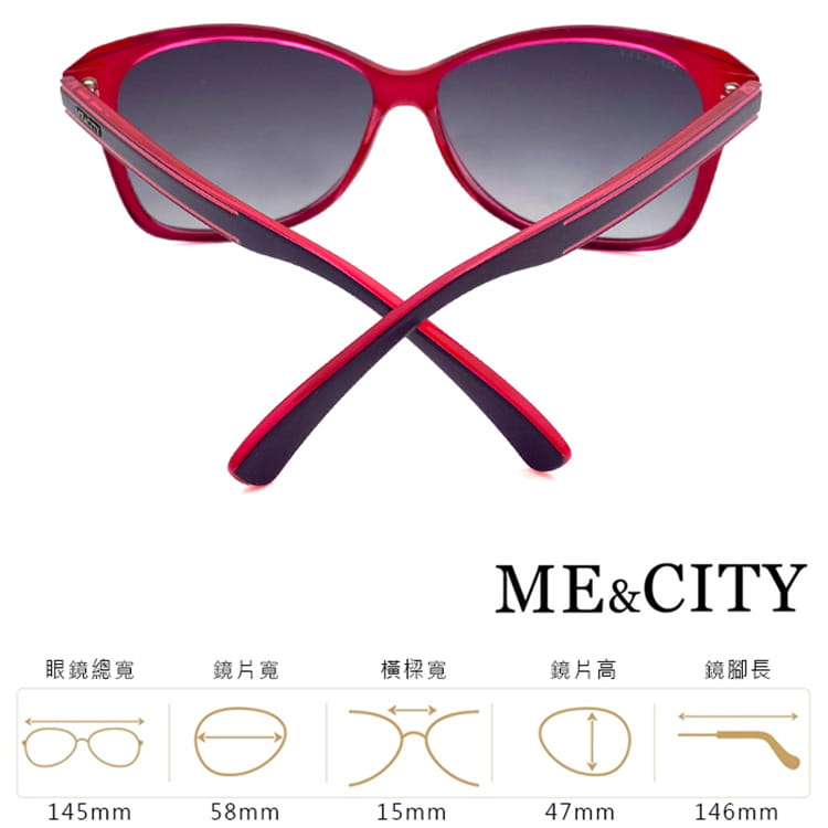 【ME&CITY】 極簡約雙色時尚太陽眼鏡 抗UV (ME 120024 H231) 12