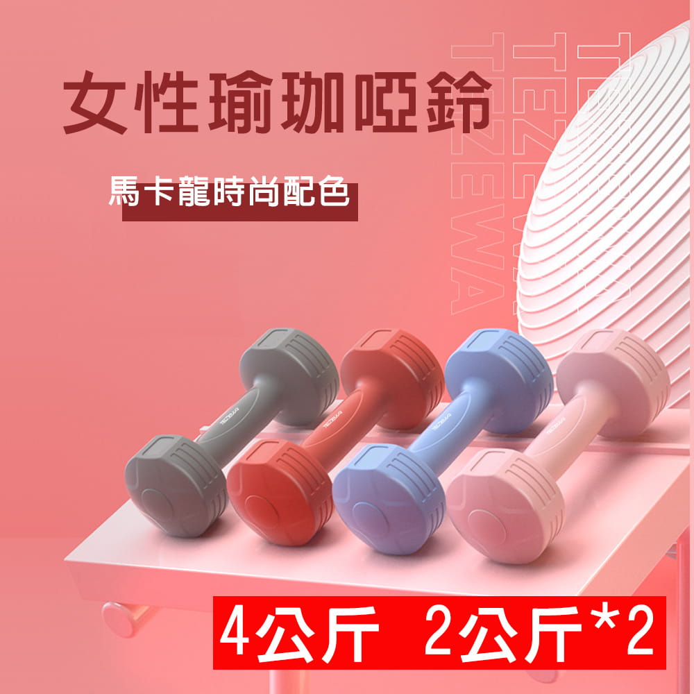 【X-BIKE 晨昌】2kg-2支入 時尚彩色款啞鈴 環保材質/一體成型 XFE-T484 0