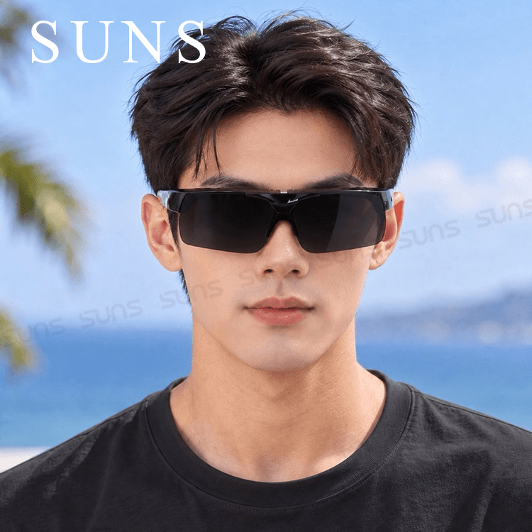 【suns】休閒上翻式偏光墨鏡 迷彩灰 (可套鏡) 抗UV 1