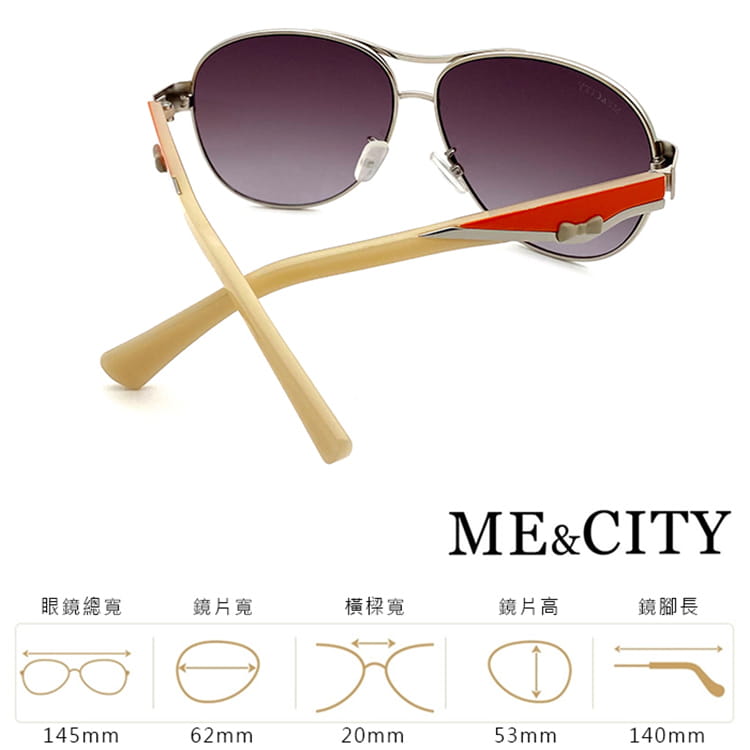 【ME&CITY】 義式典藏高貴太陽眼鏡 斜邊雙色點綴  (ME 120033 I620) 13