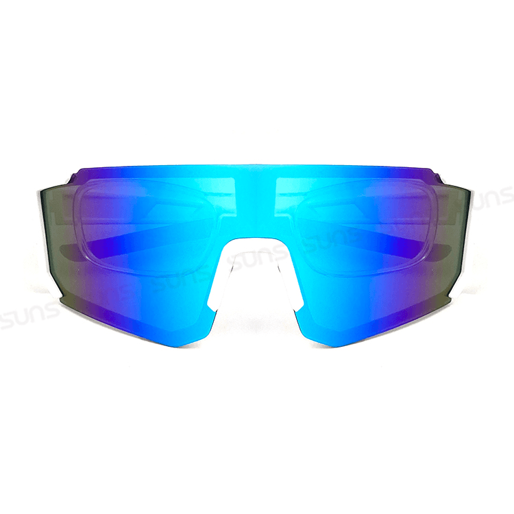 【suns】運動偏光太陽眼鏡 含內視鏡 白框冰水藍 REVO電鍍 抗UV400 S160 6