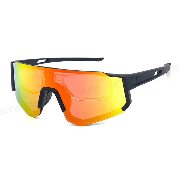 【suns】運動偏光太陽眼鏡 含內視鏡 黑框紅水銀 REVO電鍍 抗UV400 S160 11