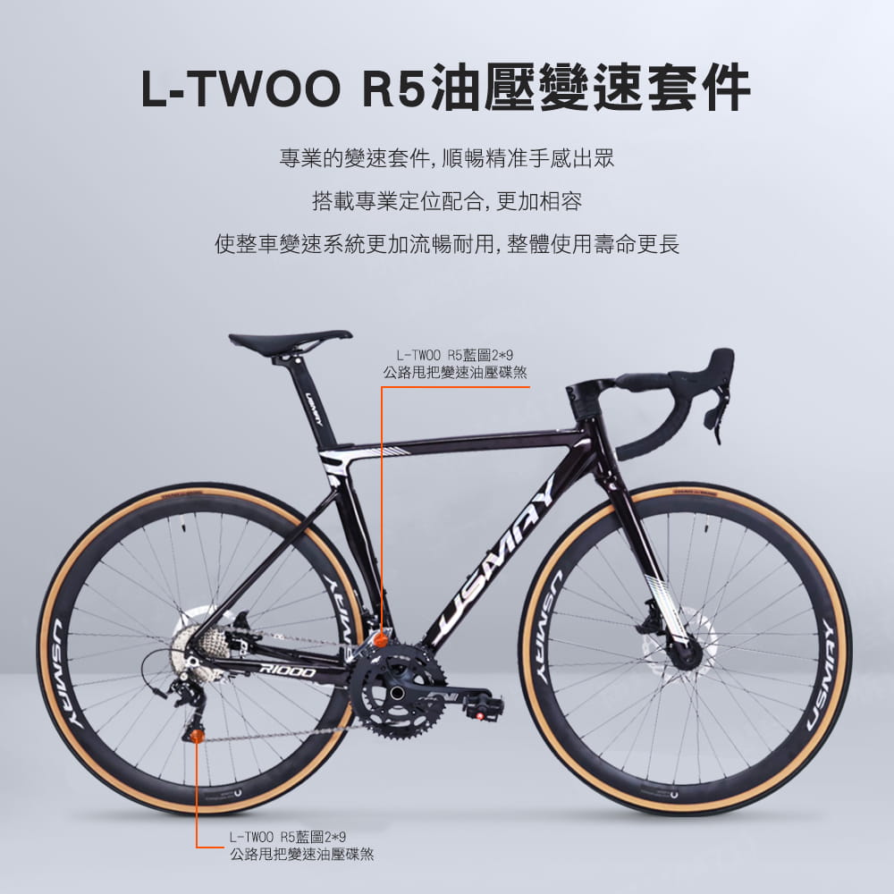 SPORTONE U30 鋁合金彎把碟煞18速貫通軸油壓變速甩把公路車 5