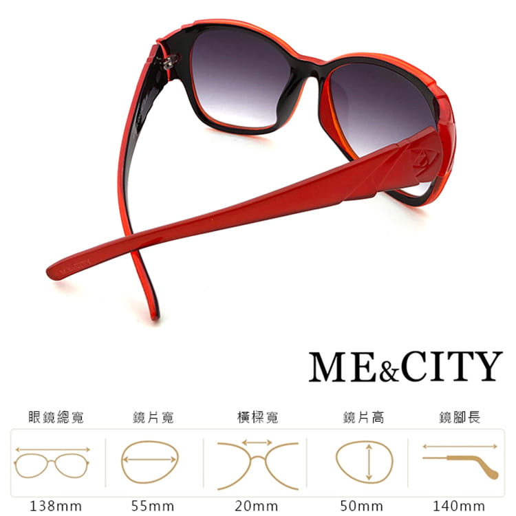 【ME&CITY】 古典花園玫瑰大框太陽眼鏡 抗UV (ME 120032 E243) 9