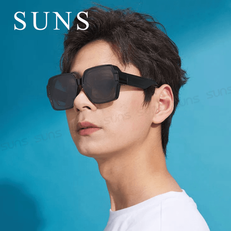 【suns】特大框偏光太陽眼鏡 霧黑框 抗UV400 (可套鏡) 3