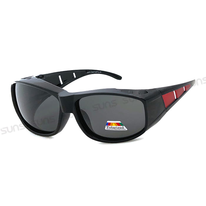 【suns】偏光太陽眼鏡(紅框)  抗UV400 (可套鏡) 5