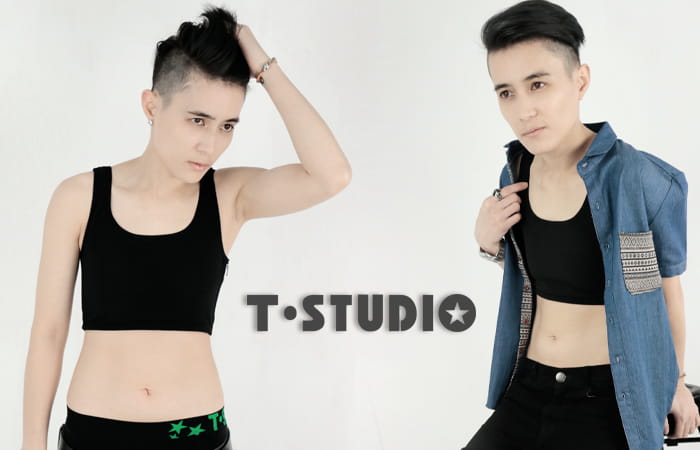 【T-STUDIO】 | 全網布系列/防駝機能/輕薄x乾爽-側拉半身束胸內衣-黑 10