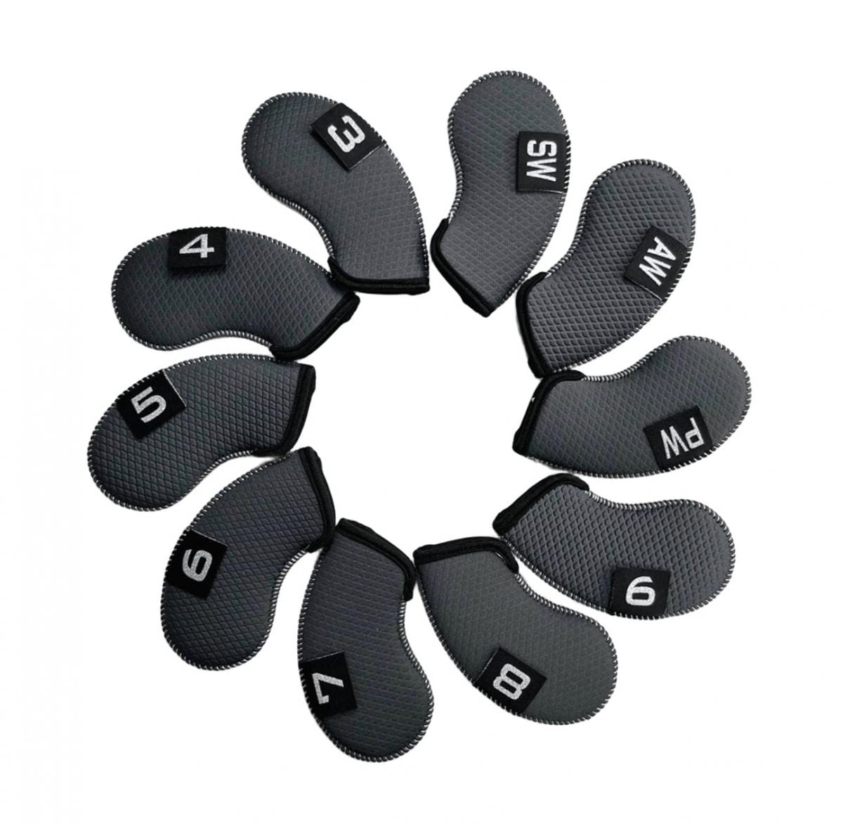 高爾夫潛水布-壓紋數字標籤鐵桿套(3-9 PSA )10個/組【GF22012】 10