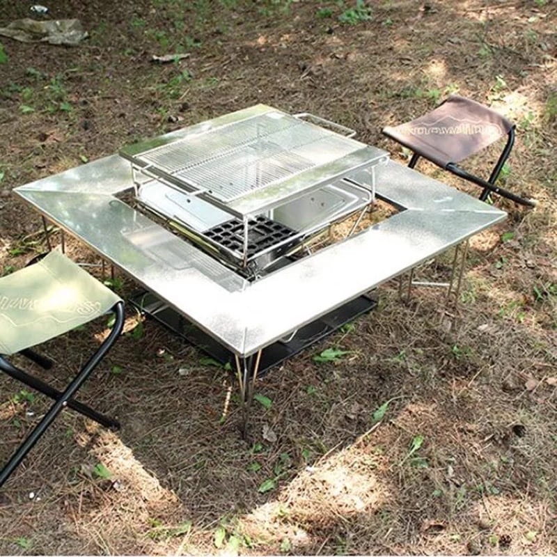 【Campingmoon】全不鏽鋼花紋板圍爐桌 (悠遊戶外) 6