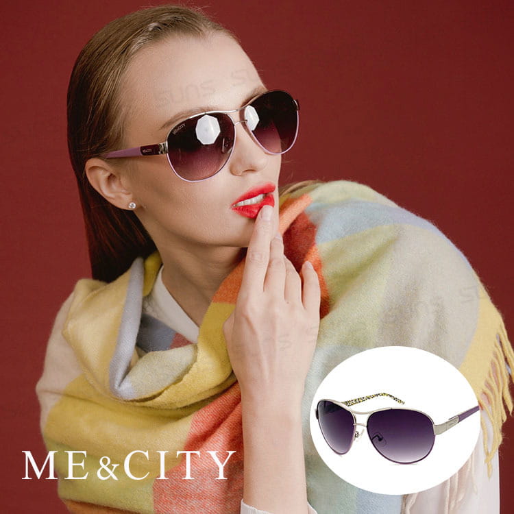 【ME&CITY】 歐式簡約雙色太陽眼鏡 抗UV (ME 110006 B633) 0