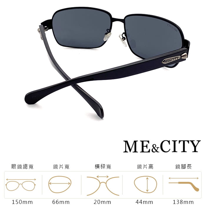 【ME&CITY】 義式紳士黑質感方框太陽眼鏡 抗UV (ME 110013 L600) 9
