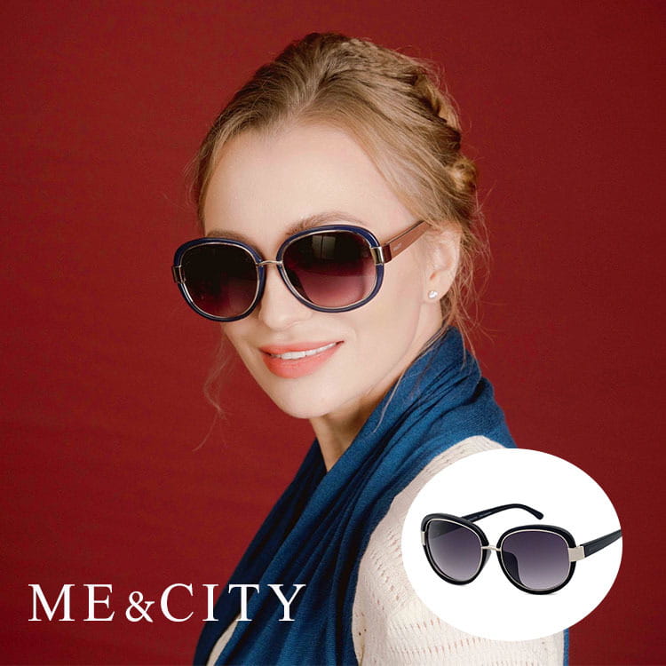 【ME&CITY】 時尚圓框太陽眼鏡 抗UV (ME 120019 L000) 0