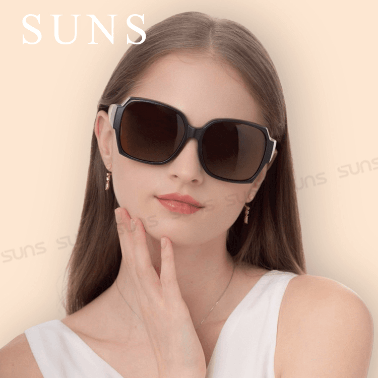 【suns】時尚韓版ins英倫風霧茶系列 大框偏光墨鏡 抗UV400 (可套鏡) 3
