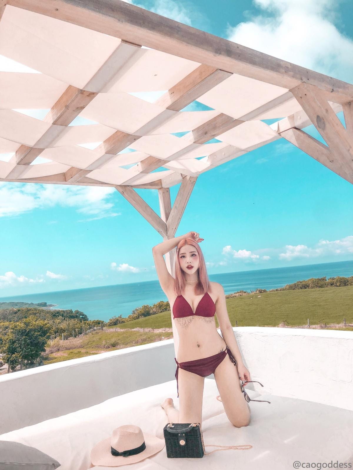 【SeasonsBikini】美胸美臀比基尼綁帶泳褲-勃根地酒紅 4