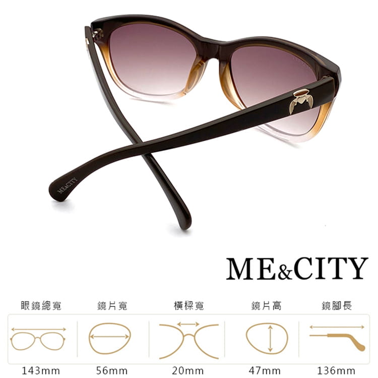 【ME&CITY】 永恆之翼時尚太陽眼鏡 抗UV (ME 120031 J021) 12