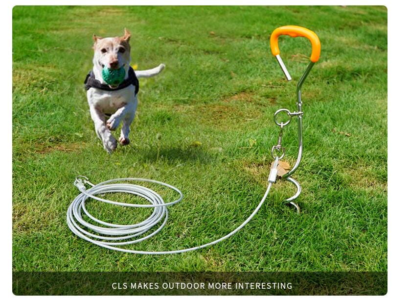 戶外野營狗樁寵物牽引繩360度可活動固定栓鍍洛地樁通用拴狗地釘 1
