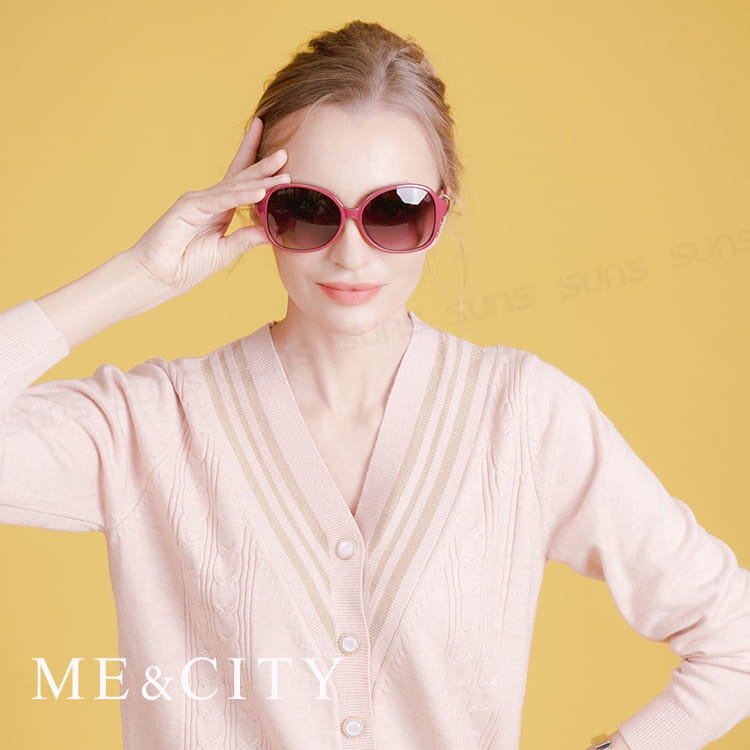 【ME&CITY】 甜美心型鎖鍊太陽眼鏡 抗UV (ME 1223 E06) 3