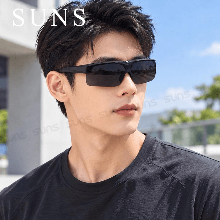 【suns】休閒上翻式偏光墨鏡  夜魅霧黑 (可套鏡) 抗UV 2