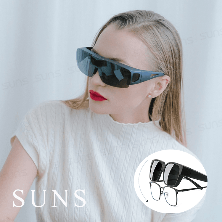 【suns】休閒上翻式偏光太陽眼鏡 經典黑 (可套鏡) 0