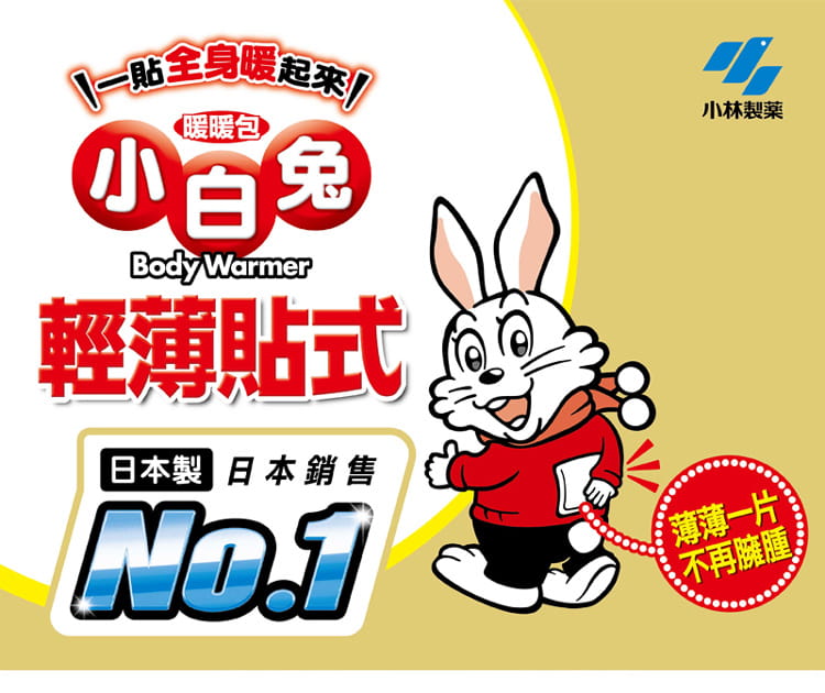 小林製藥 小白兔黏貼式暖暖包14hr/10Px10包(共100片) 1
