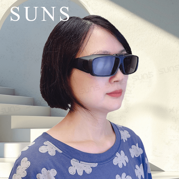 【suns】上翻式偏光墨鏡 方框包覆式眼鏡(可套鏡) 抗UV400 1