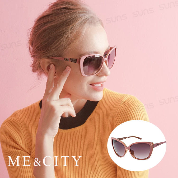 【ME&CITY】 歐美曼妙女伶鑲花太陽眼鏡 抗UV (ME 120020 D247) 0