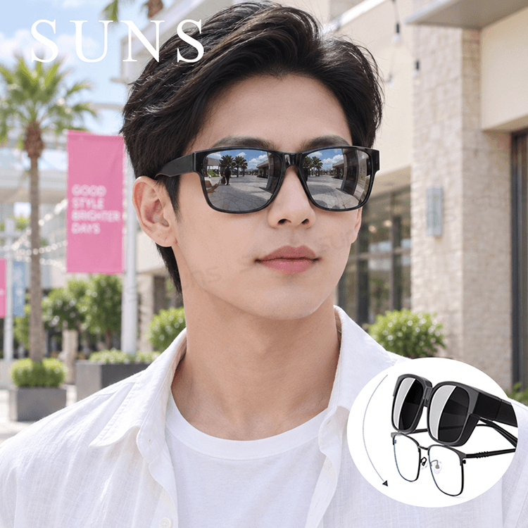 【suns】時尚方框水銀鏡面偏光太陽眼鏡 抗UV400 (可套鏡) 0