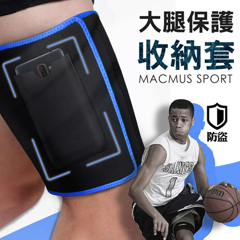 【MACMUS】大腿運動防護套｜大腿手機收納｜適合藍球、跑步 1