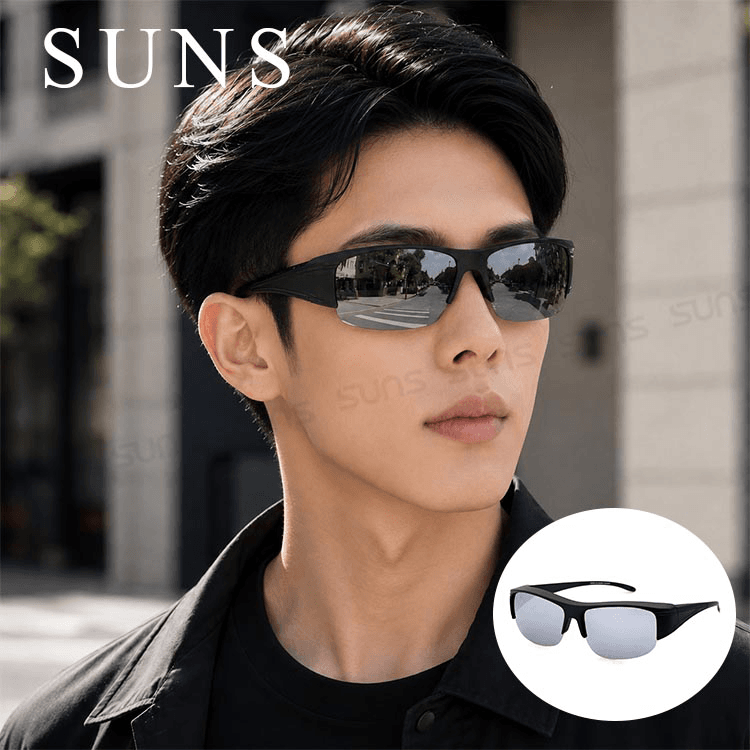【suns】偏光太陽眼鏡 半框水銀鏡面 抗UV400 (可套鏡) 0