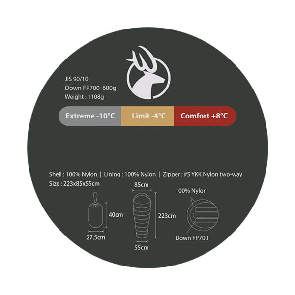 荒野 Wildland輕量保暖600g羽絨睡袋W5002(2色)/登山屋 4