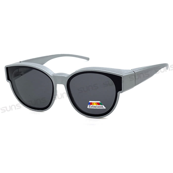 【suns】時尚圓框 科技銀偏光太陽眼鏡 抗UV400 (可套鏡) 6