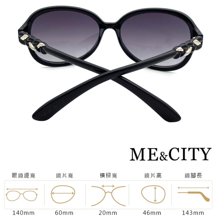 【ME&CITY】 義式古典麻花紋路太陽眼鏡 抗UV (ME 120017 C000) 13
