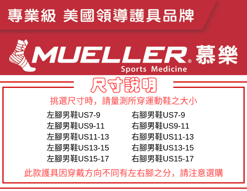 【Mueller】慕樂 OmniForce A-700 專業型踝關節護具(男) 2