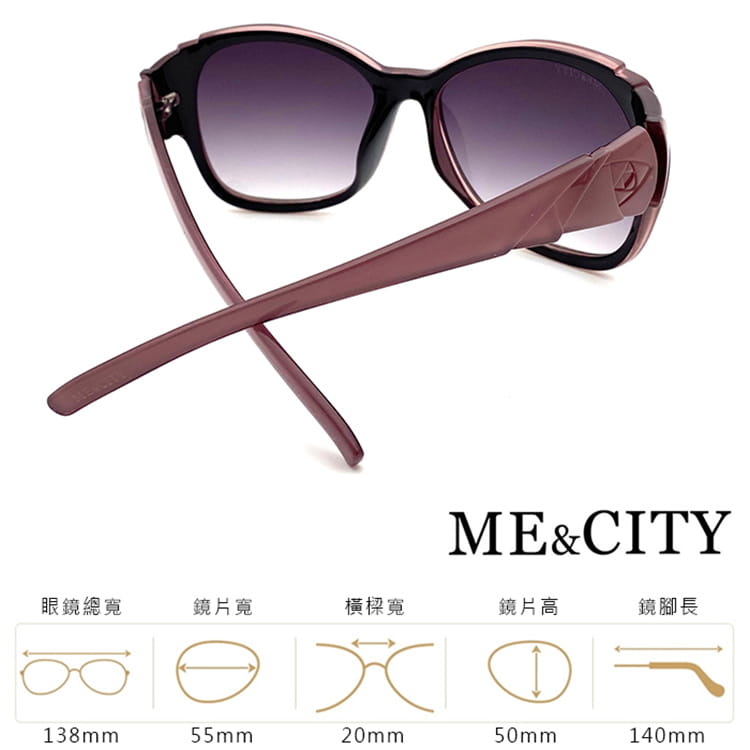 【ME&CITY】 古典花園玫瑰大框太陽眼鏡 抗UV (ME 120032 E241) 12