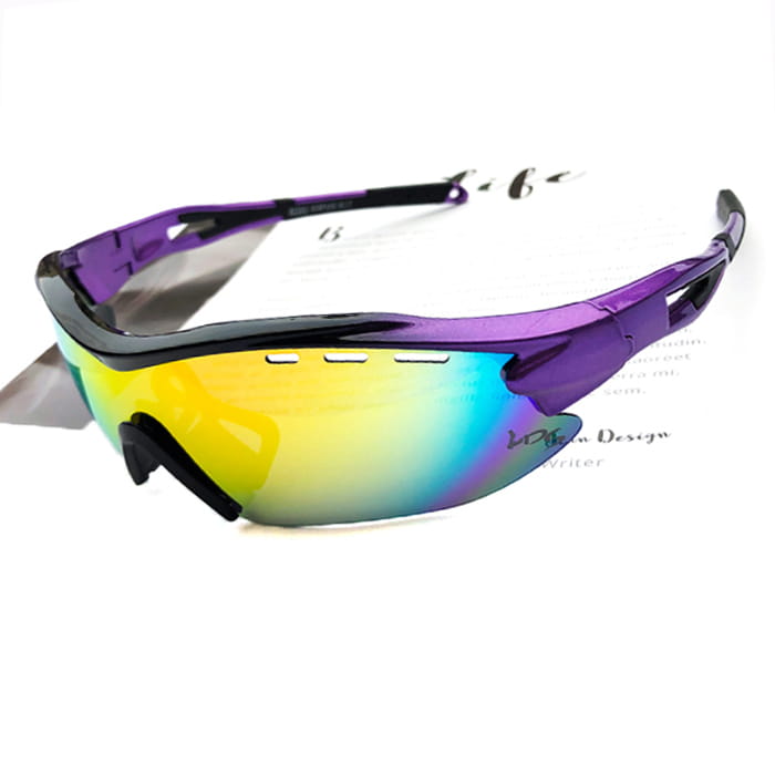 【suns】偏光運動太陽眼鏡 REVO電鍍 防霧排熱孔 (黑紫框/REVO紅) 2