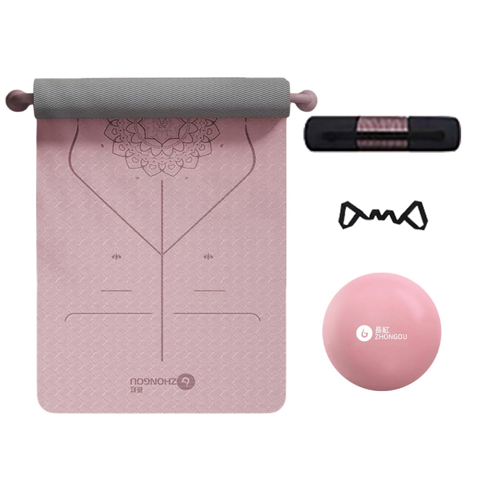 【X-BIKE買一送三】TPE防滑加厚 15MM厚185×90CM 正位線雙色瑜珈墊TP189015 3