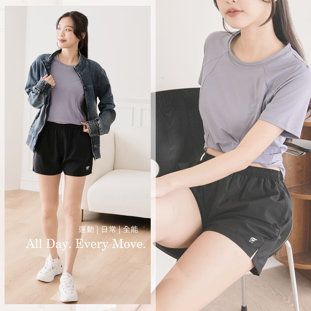 【GIAT】台灣製極輕量排汗三分短褲(女側開岔款) 8