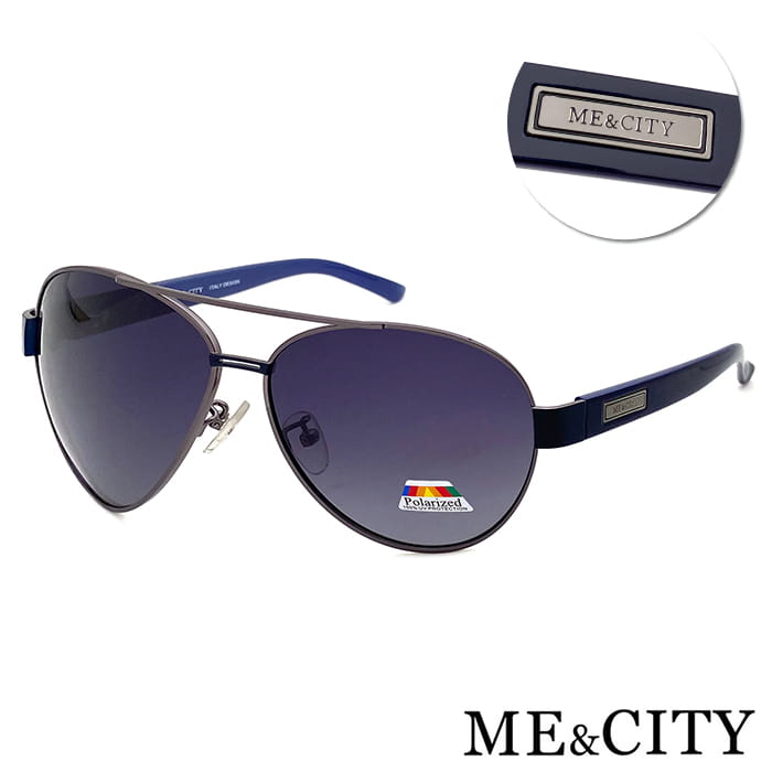 【ME&CITY】 時尚飛行員金屬偏光太陽眼鏡 抗UV(ME 1106 C08) 0