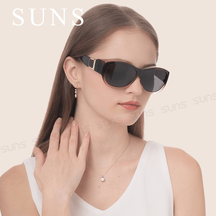 【suns】包覆式偏光墨鏡 魅影紫紅方框墨鏡 抗UV400 (可套鏡) 1