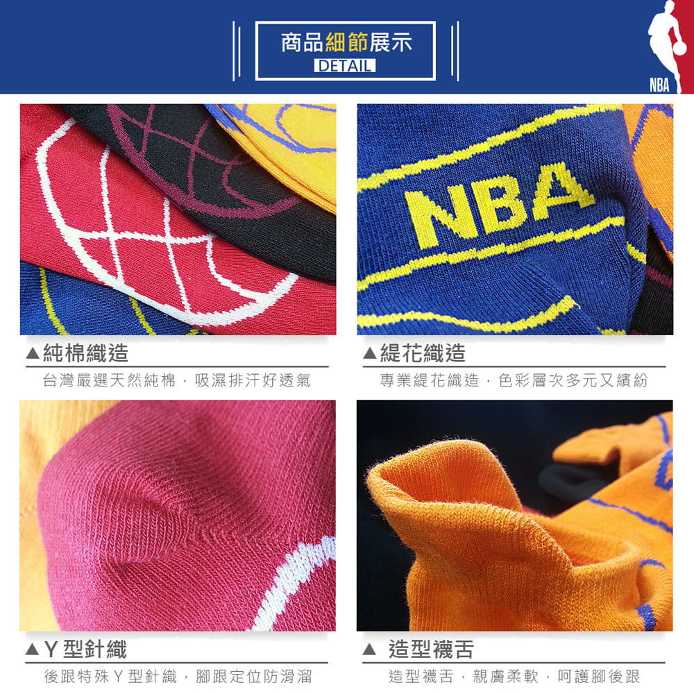 【NBA】籃球緹花船襪 5
