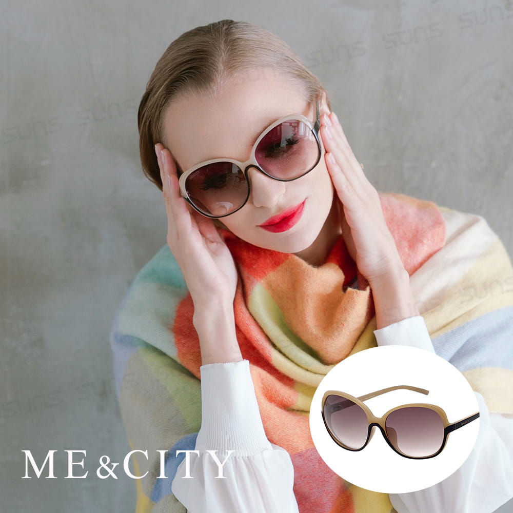 【ME&CITY】 義式浪漫雙色太陽眼鏡 抗UV400 (ME 120004 I262) 0