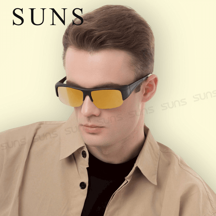 【suns】偏光太陽眼鏡 半框黃水銀 抗UV400 (可套鏡) 2