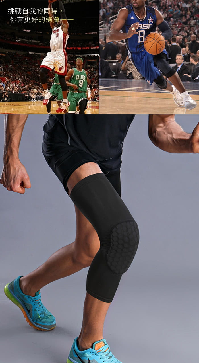 【Un-Sport高機能】EVA蜂巢防衝擊吸排護具套組（護膝+護臂）籃球/路跑/自行車) 2